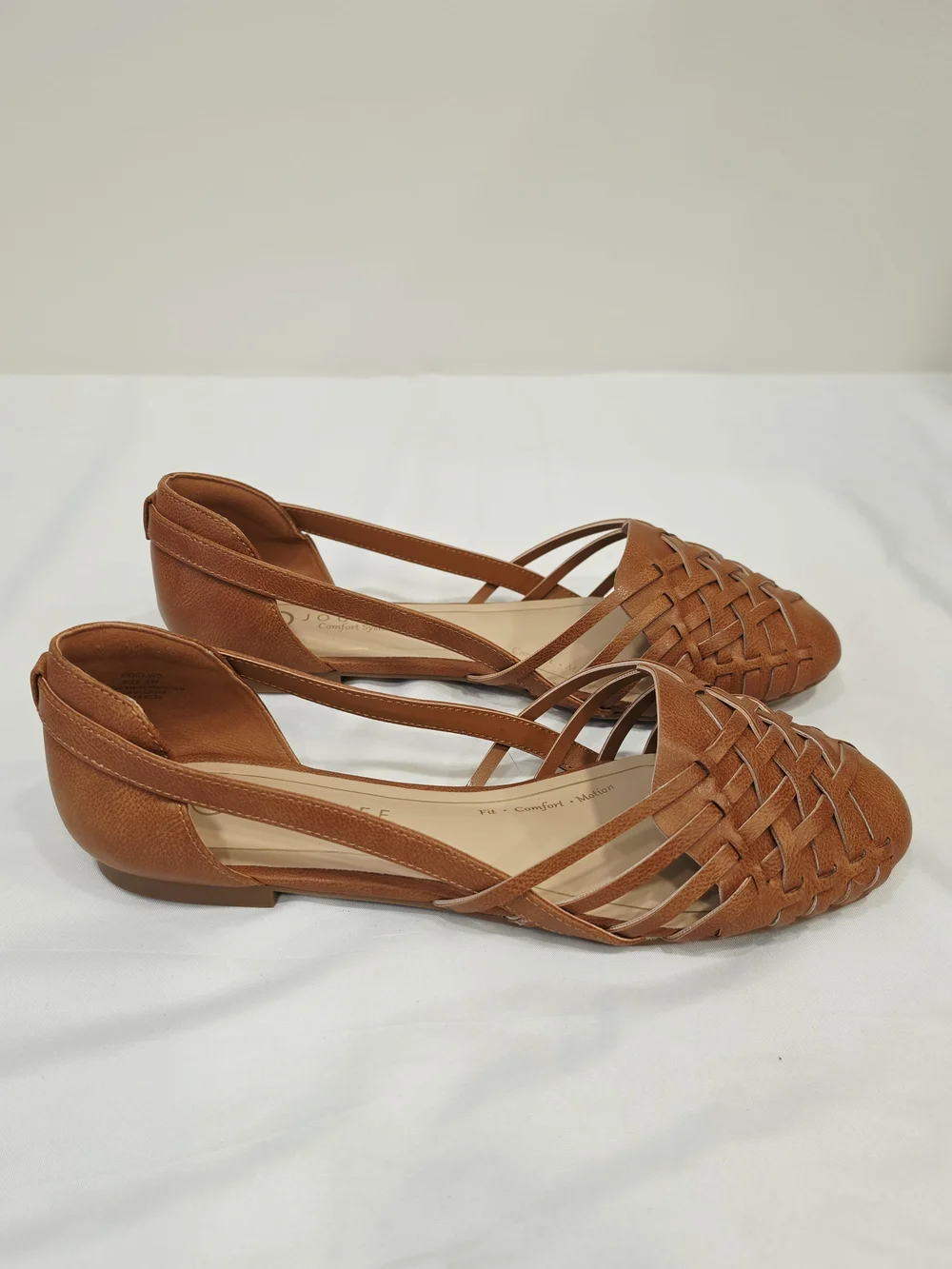 Journee Collection Ekko Women's Tan Woven Slingback Flats US Wide Size 9